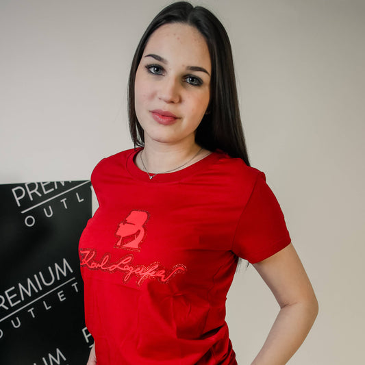 Karl Lagerfeld crvena ženska kratka majica