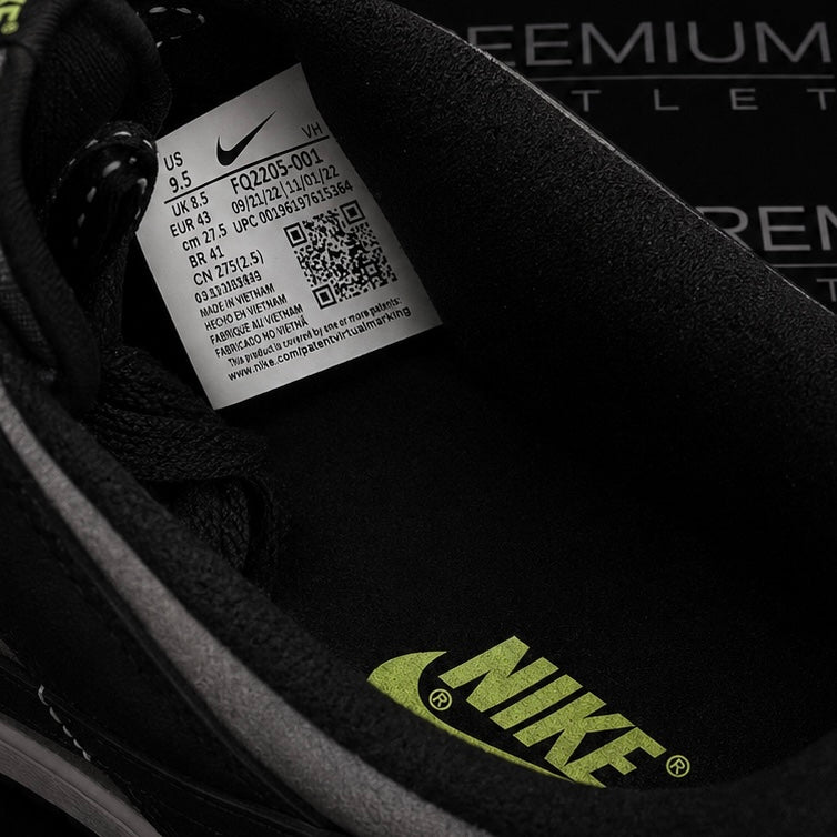 Nike Dunk Low "Black Cool Grey Volt Mini Swoosh"
