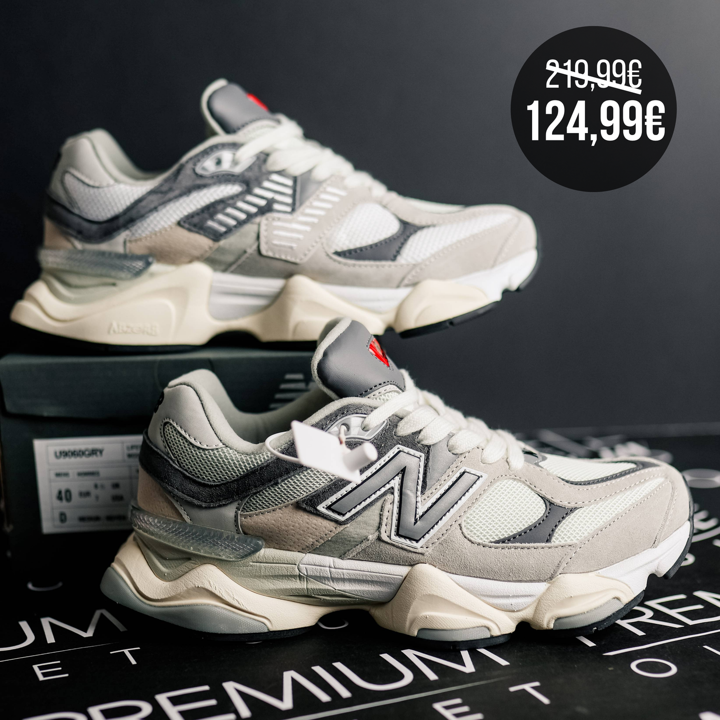 New Balance 9060 Grey logo