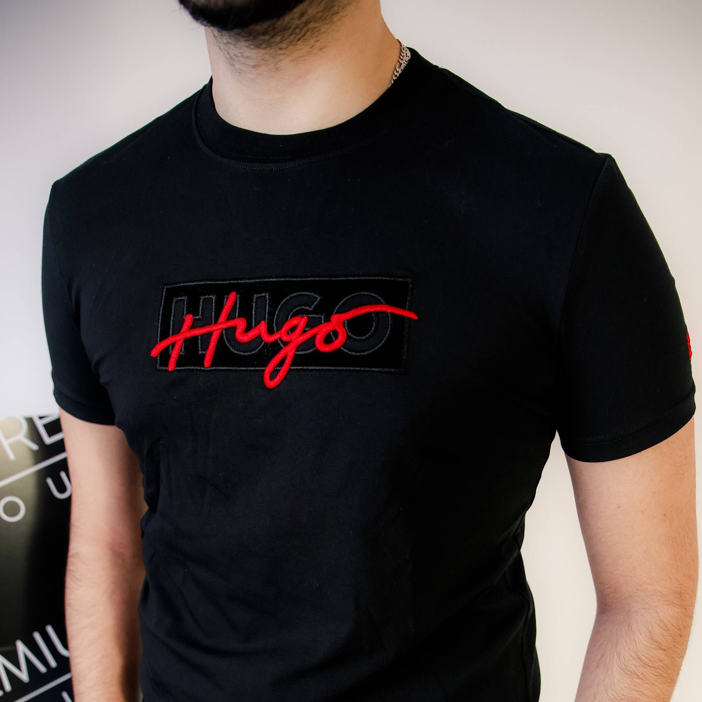 Hugo crna muška majica kratkih rukava