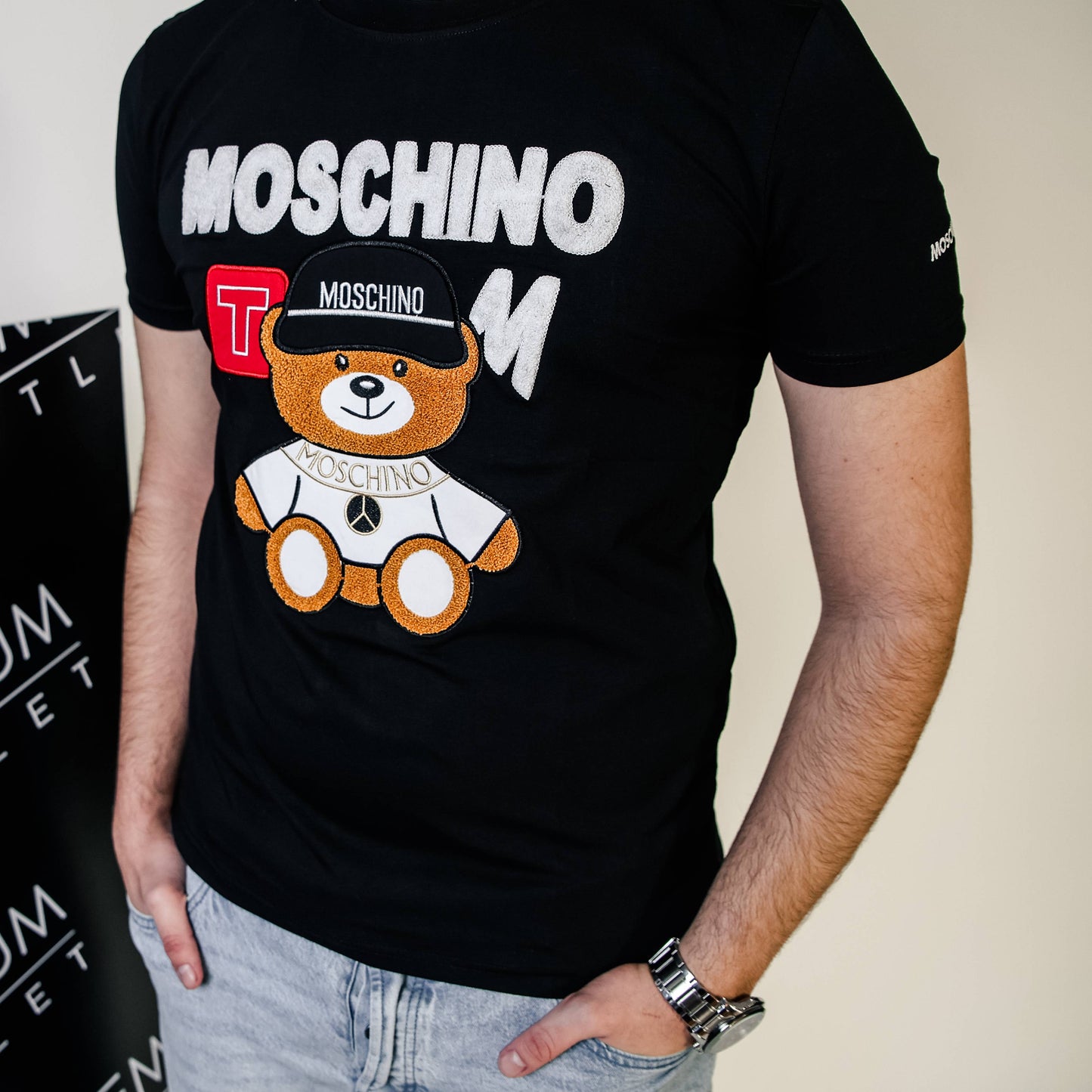 Moschino crna muška kratka majica