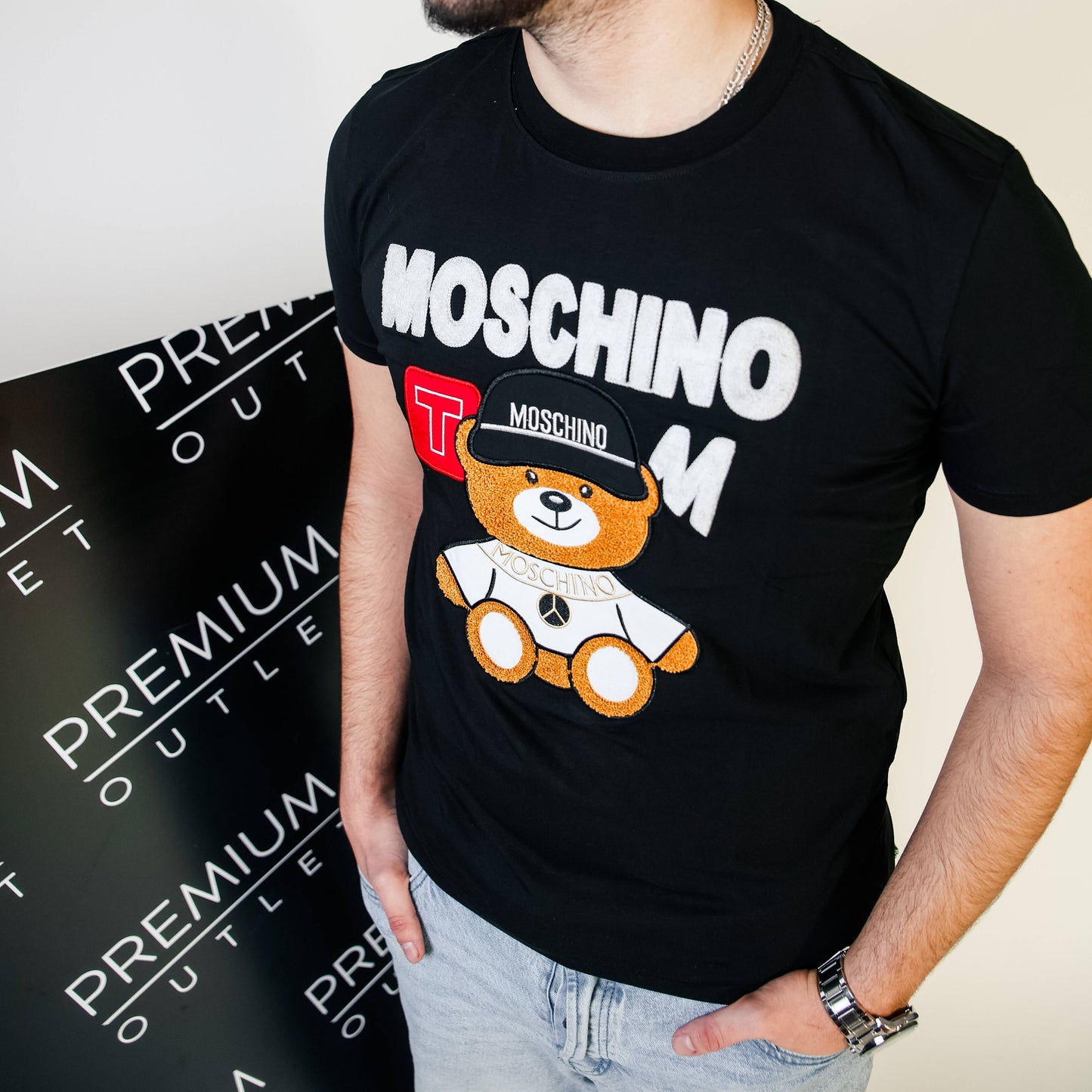 Moschino crna muška kratka majica