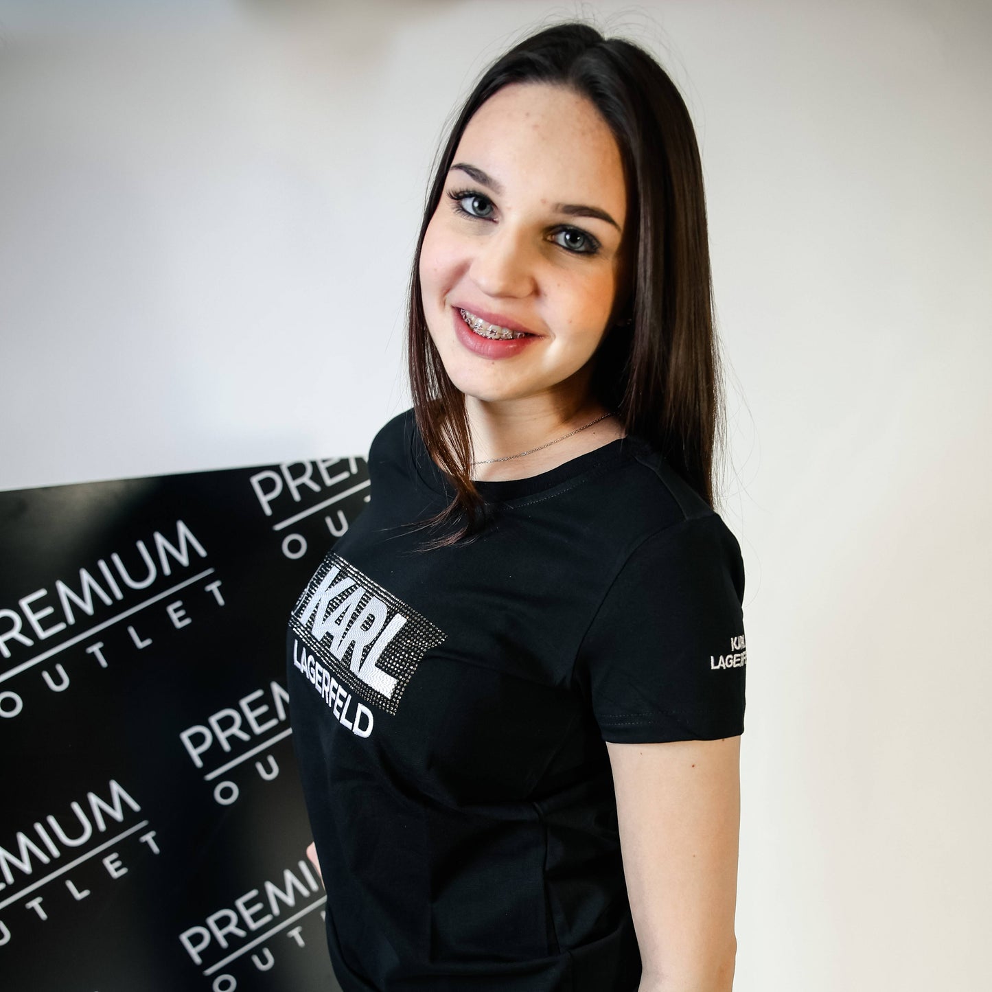 Karl Lagerfeld crna ženska kratka majica