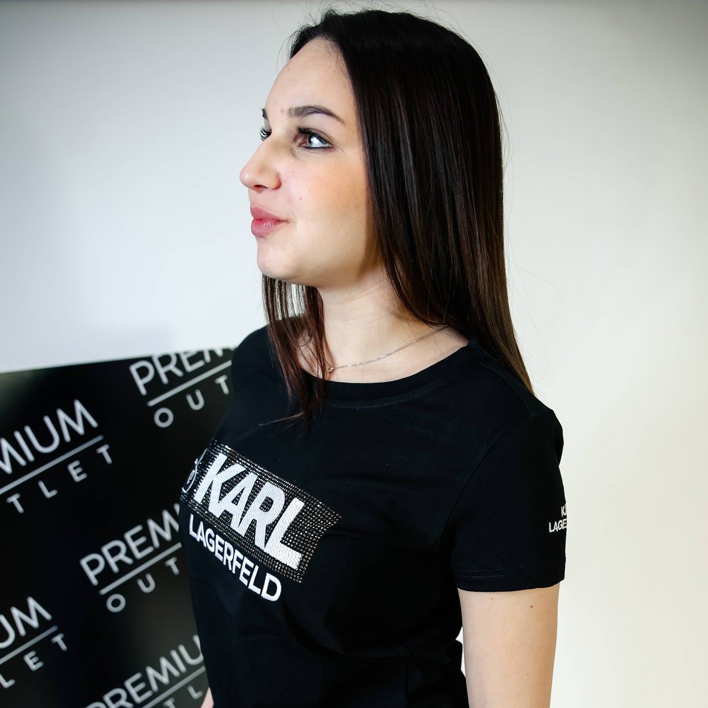 Karl Lagerfeld crna ženska kratka majica