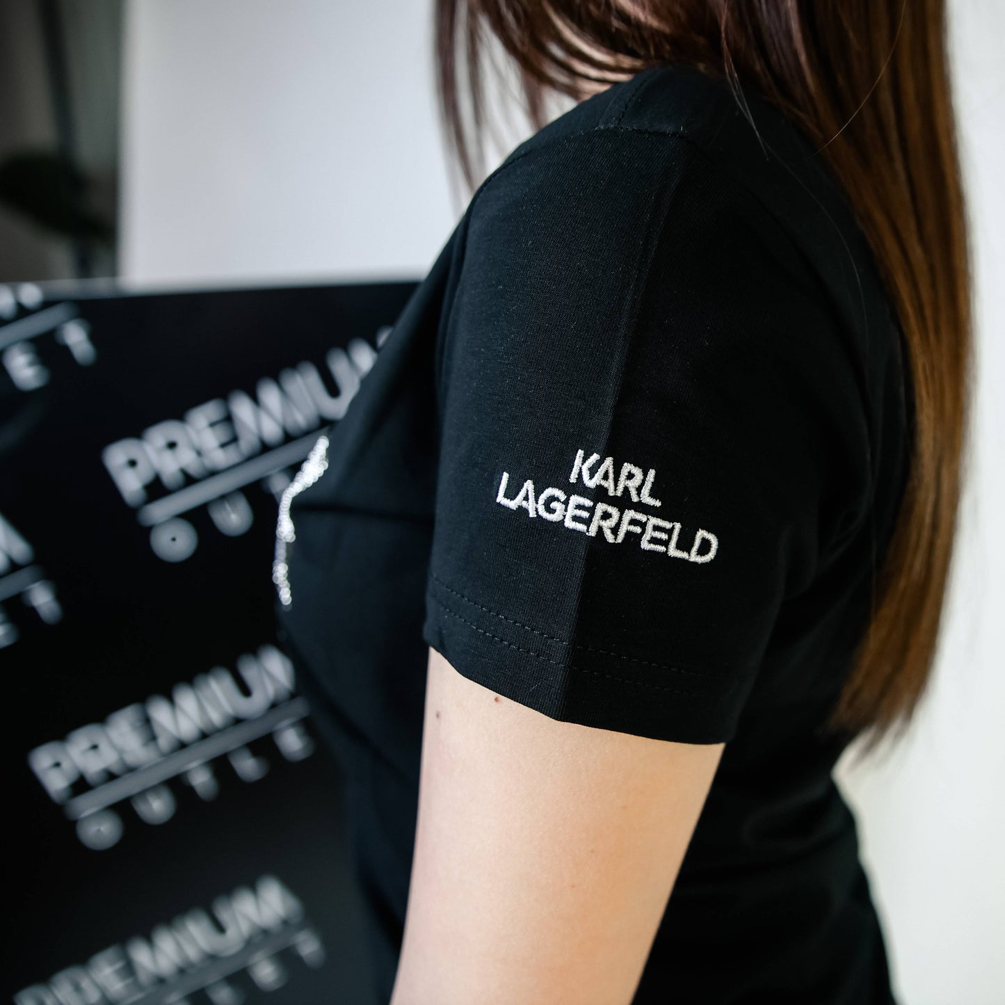 Karl Lagerfeld crna ženska kratka majica