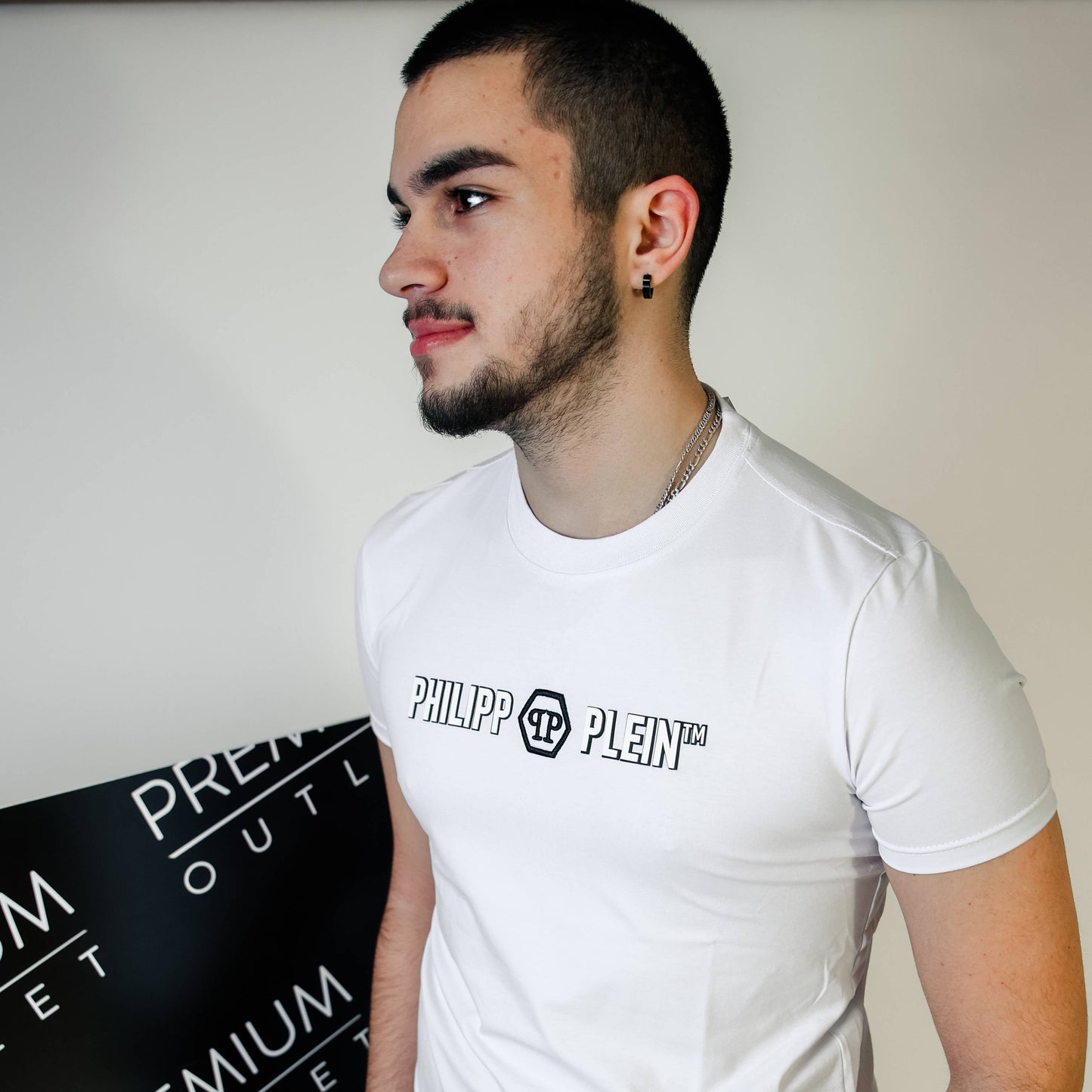 Phillip Plein bijela muška kratka majica