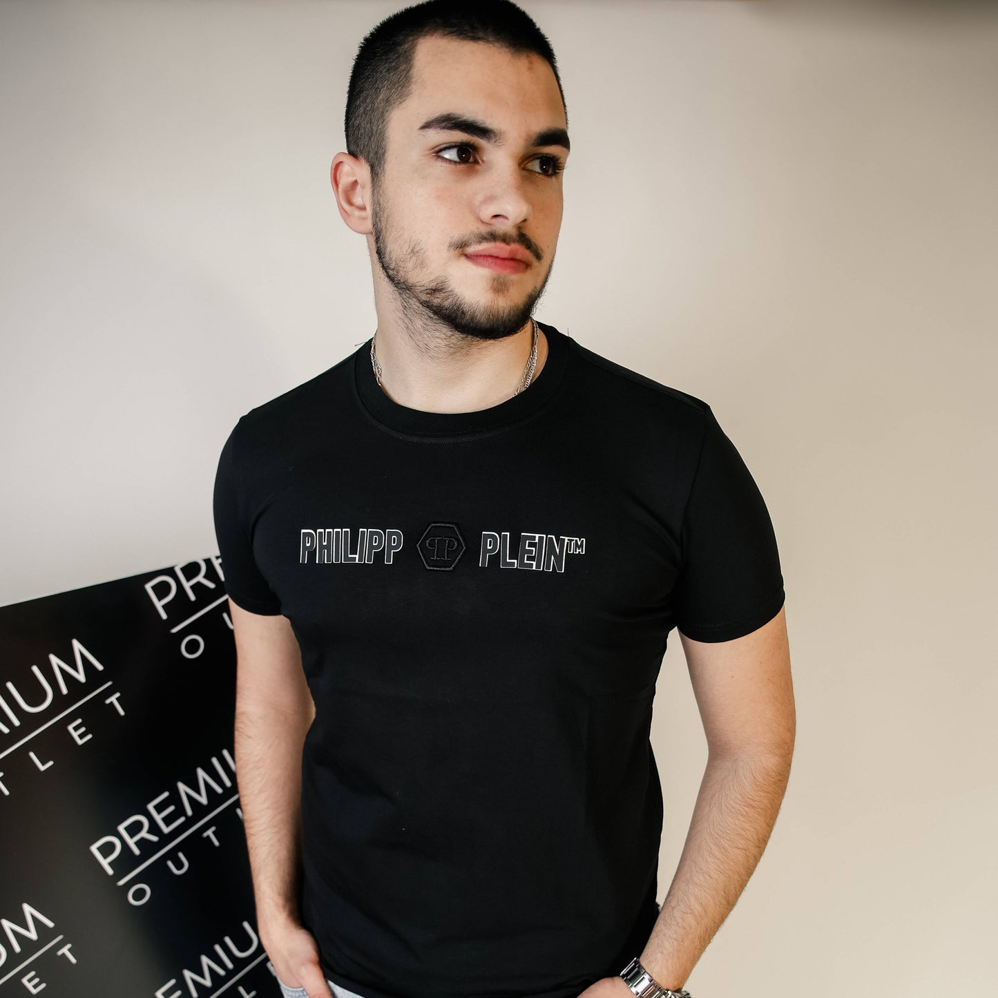 Phillip Plein crna muška kratka majica