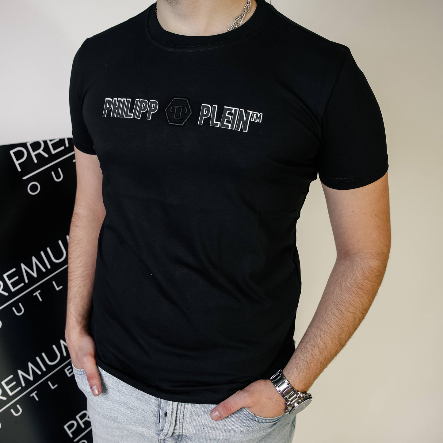 Phillip Plein crna muška kratka majica