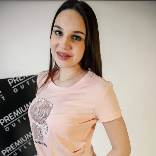 Karl Lagerfeld roza ženska kratka majica