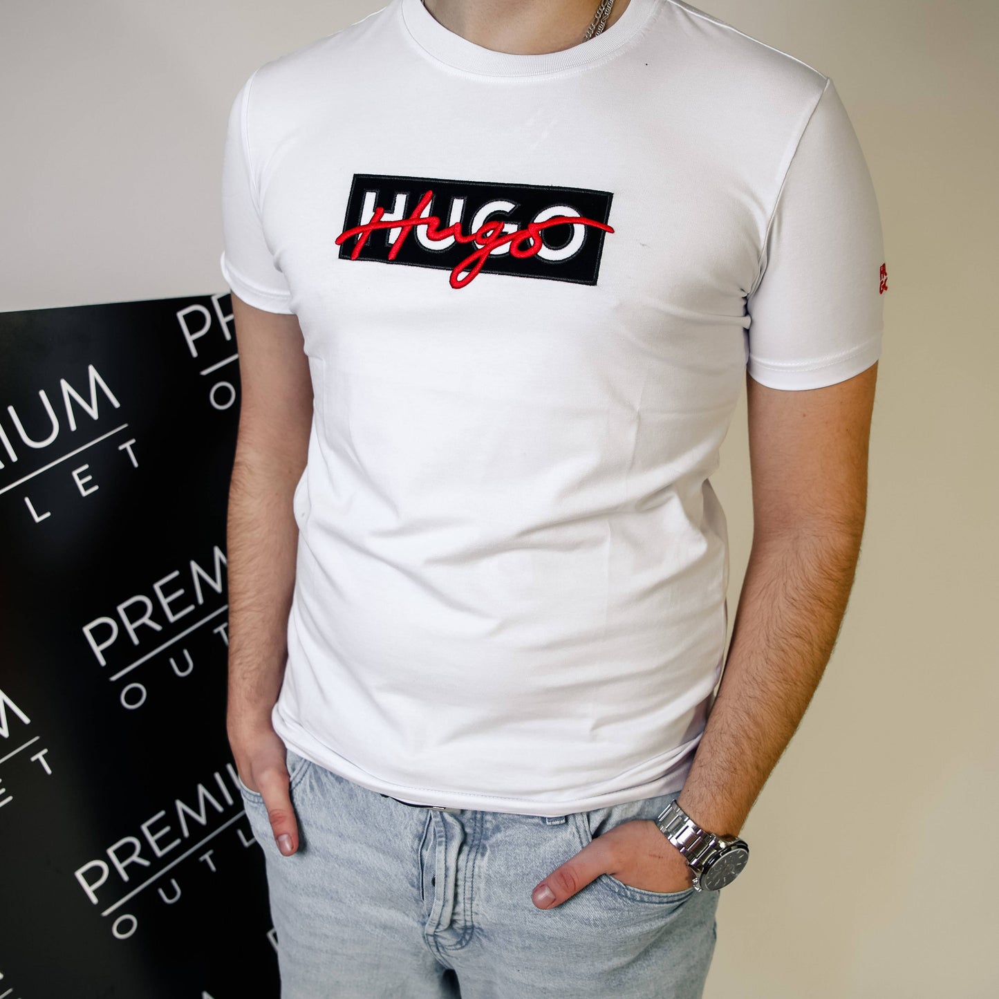 Hugo bijela muška majica kratkih rukava