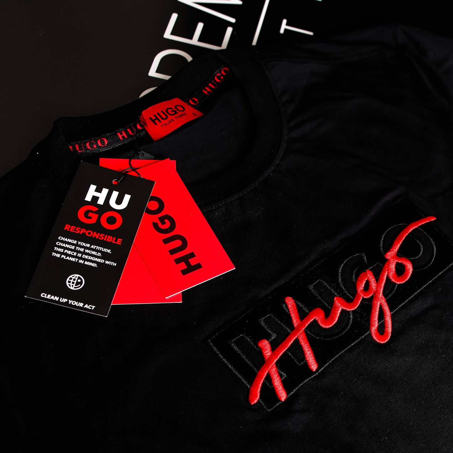 Hugo crna muška majica kratkih rukava