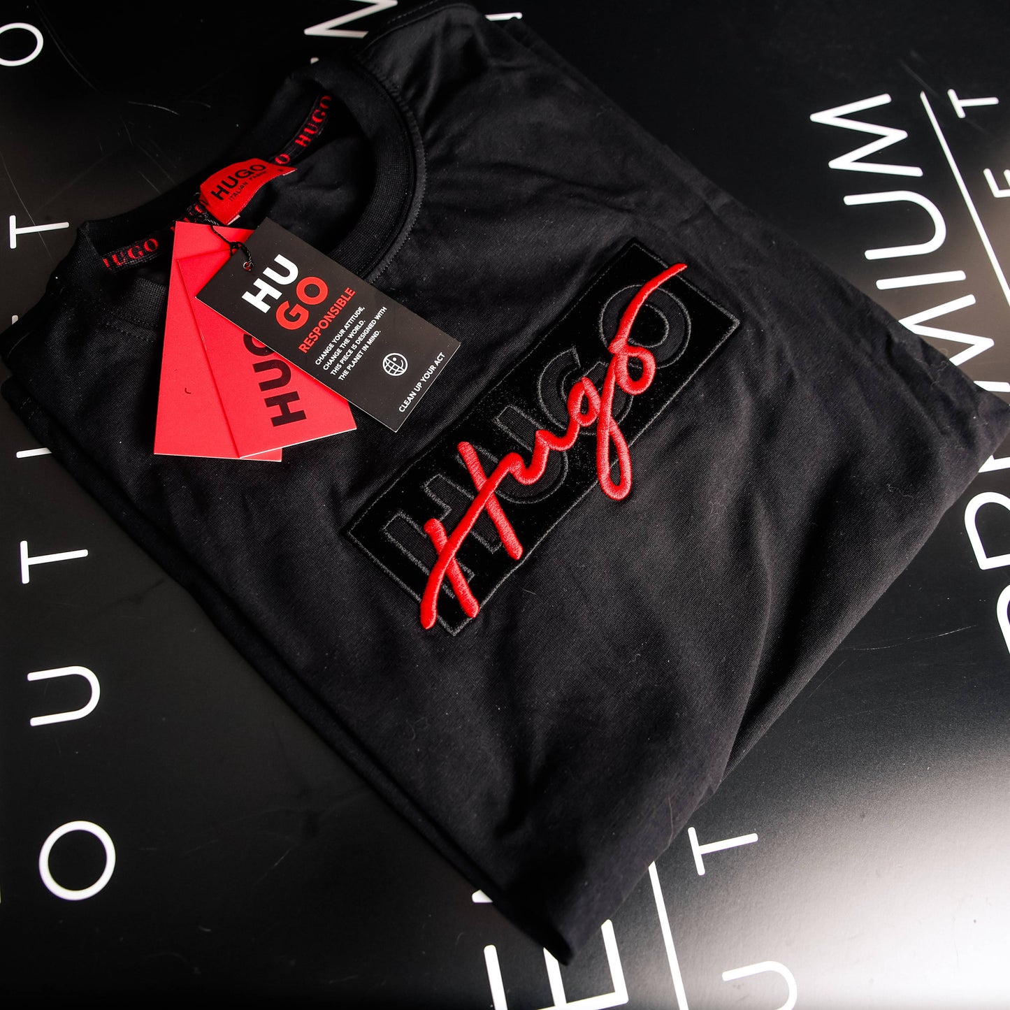 Hugo crna muška majica kratkih rukava