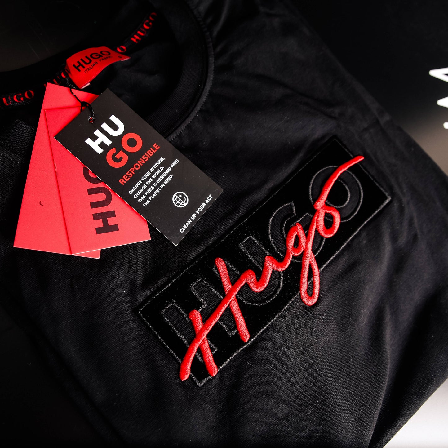 Hugo crna muška majica kratkih rukava