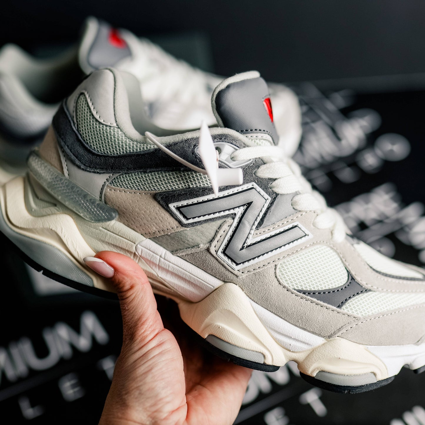 New Balance 9060 Grey logo