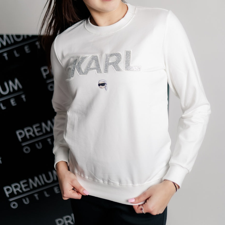 Karl Lagerfeld ženska bijela majica dugi rukav