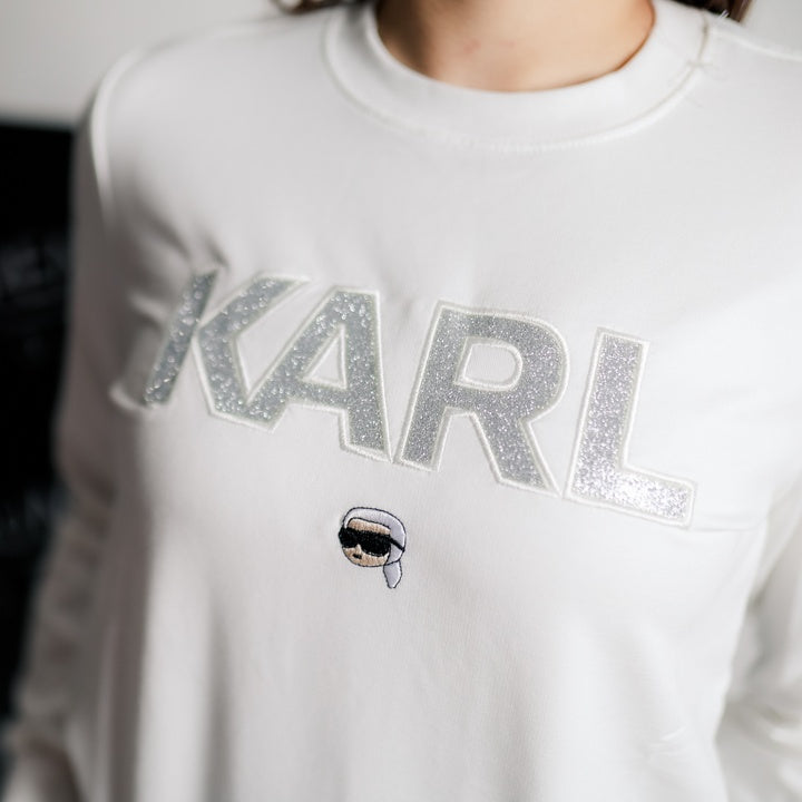 Karl Lagerfeld ženska bijela majica dugi rukav