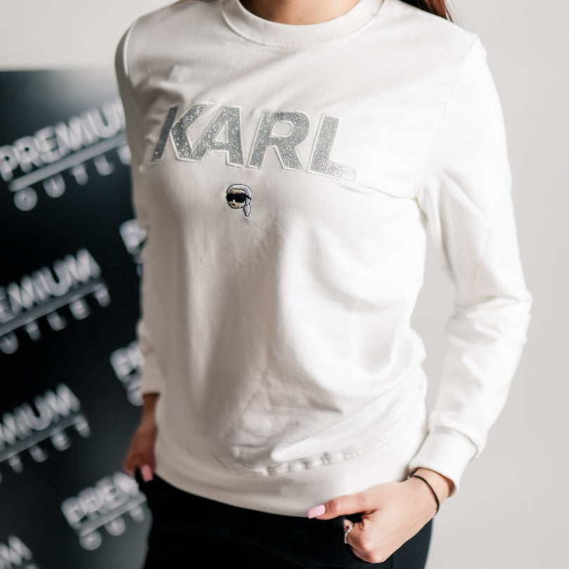 Karl Lagerfeld ženska bijela majica dugi rukav