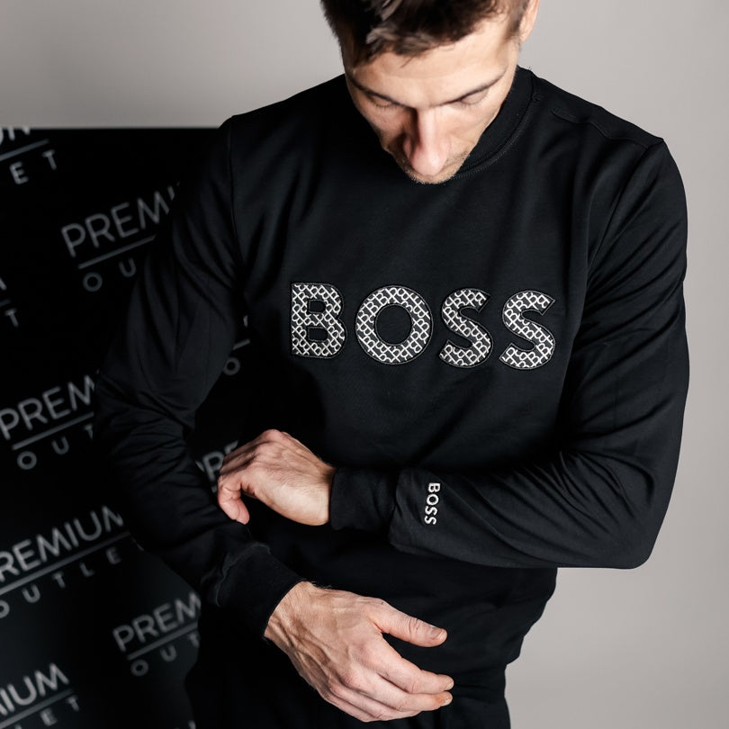 Boss majica crna dugi rukav