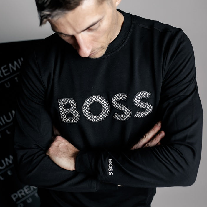 Boss majica crna dugi rukav