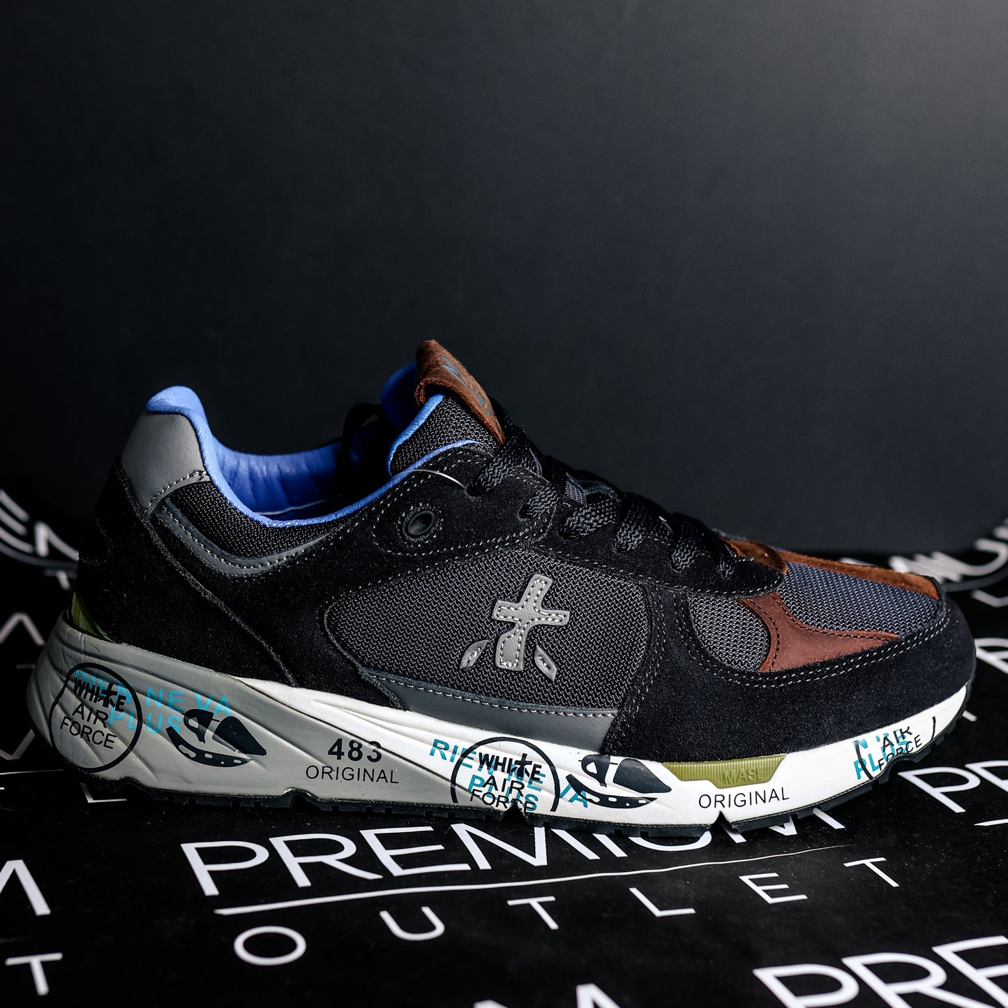 Premiata Mase 7868 Black Wihte Brown