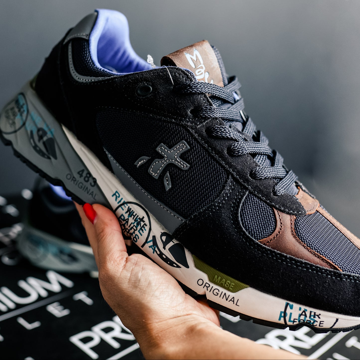 Premiata Mase 7868 Black Wihte Brown