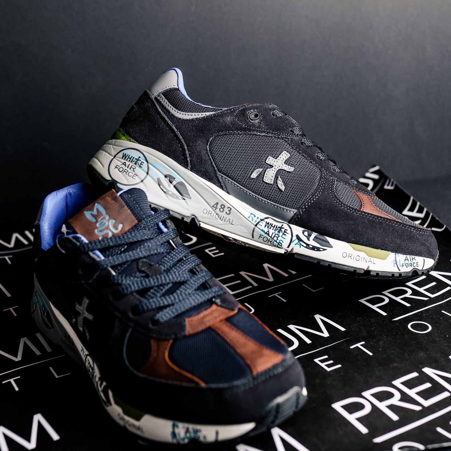 Premiata Mase 7868 Black Wihte Brown