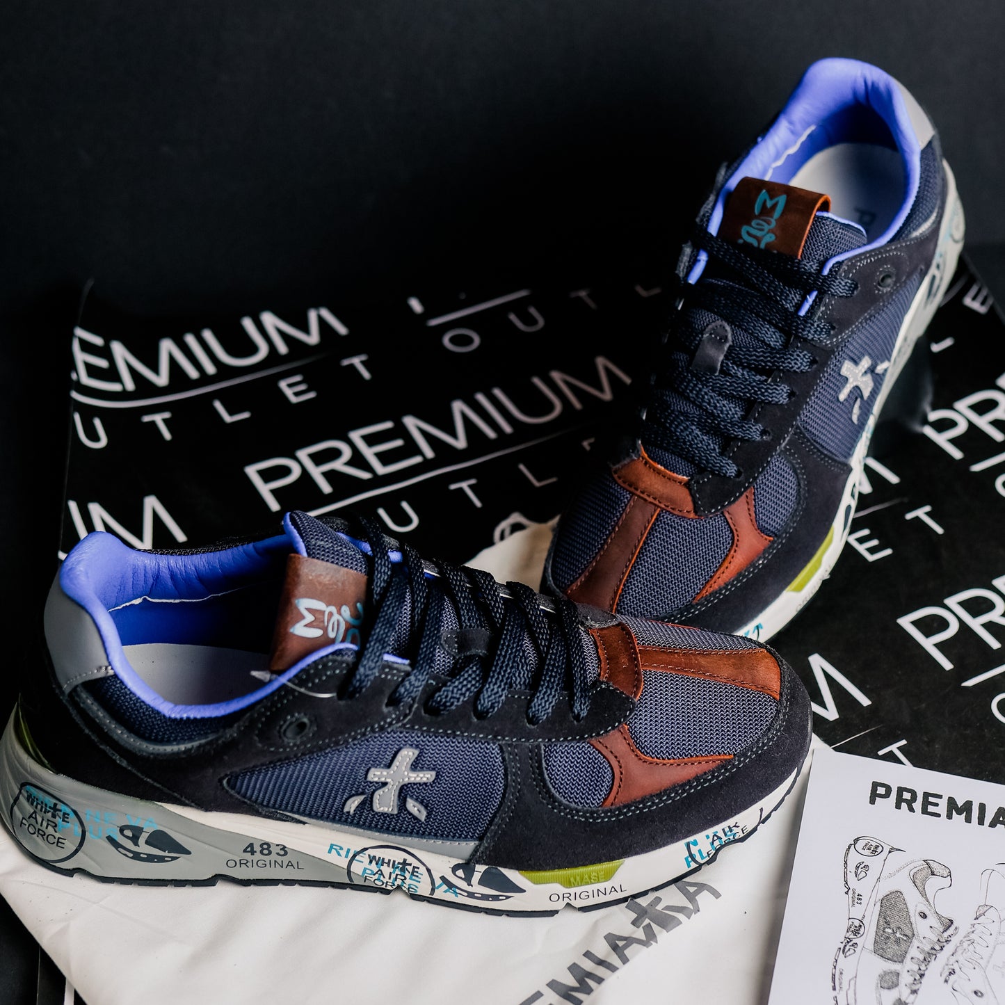 Premiata Mase 7868 Black Wihte Brown