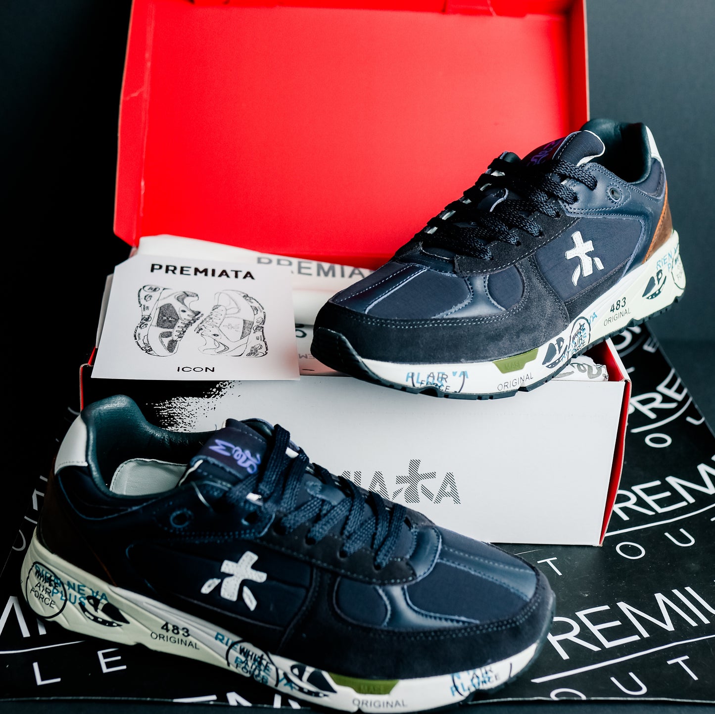 Premiata Mase 7868 Navy Blue and White