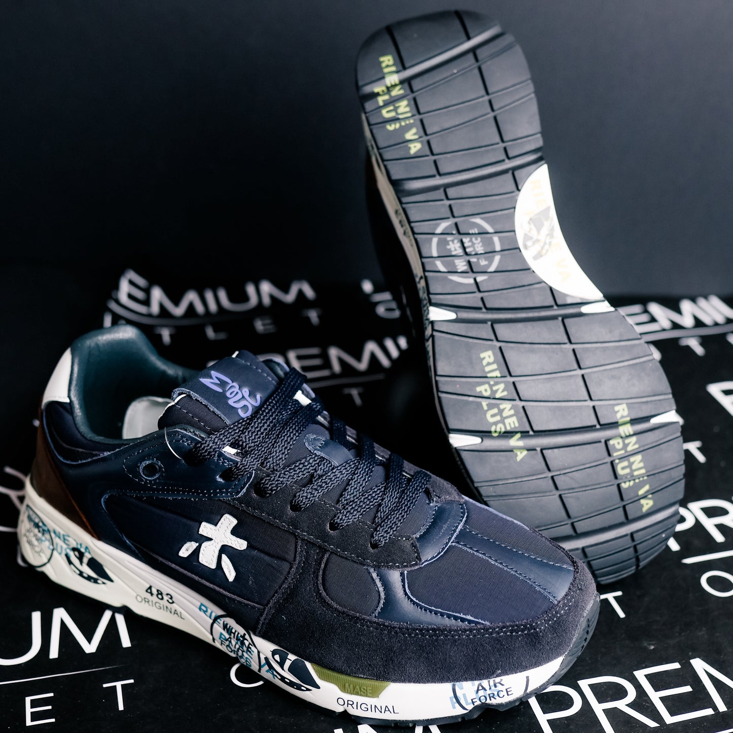 Premiata Mase 7868 Navy Blue and White