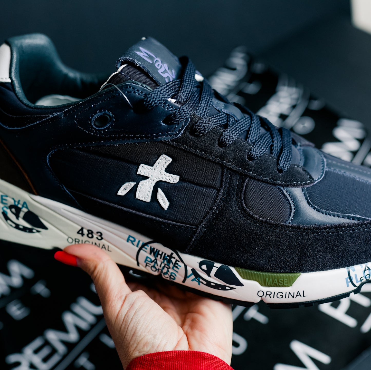 Premiata Mase 7868 Navy Blue and White