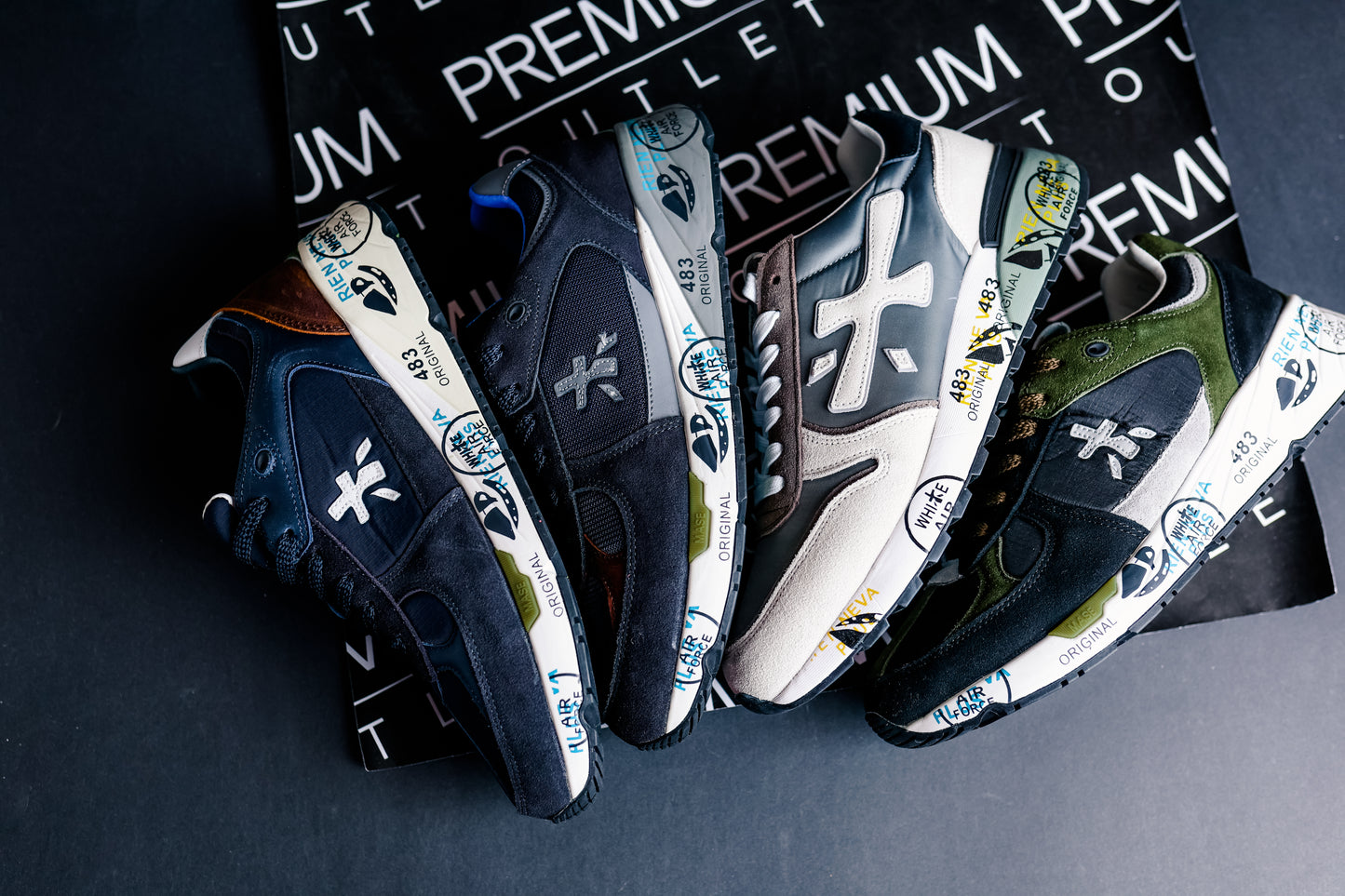 Premiata Mase 7868 Navy Blue and White