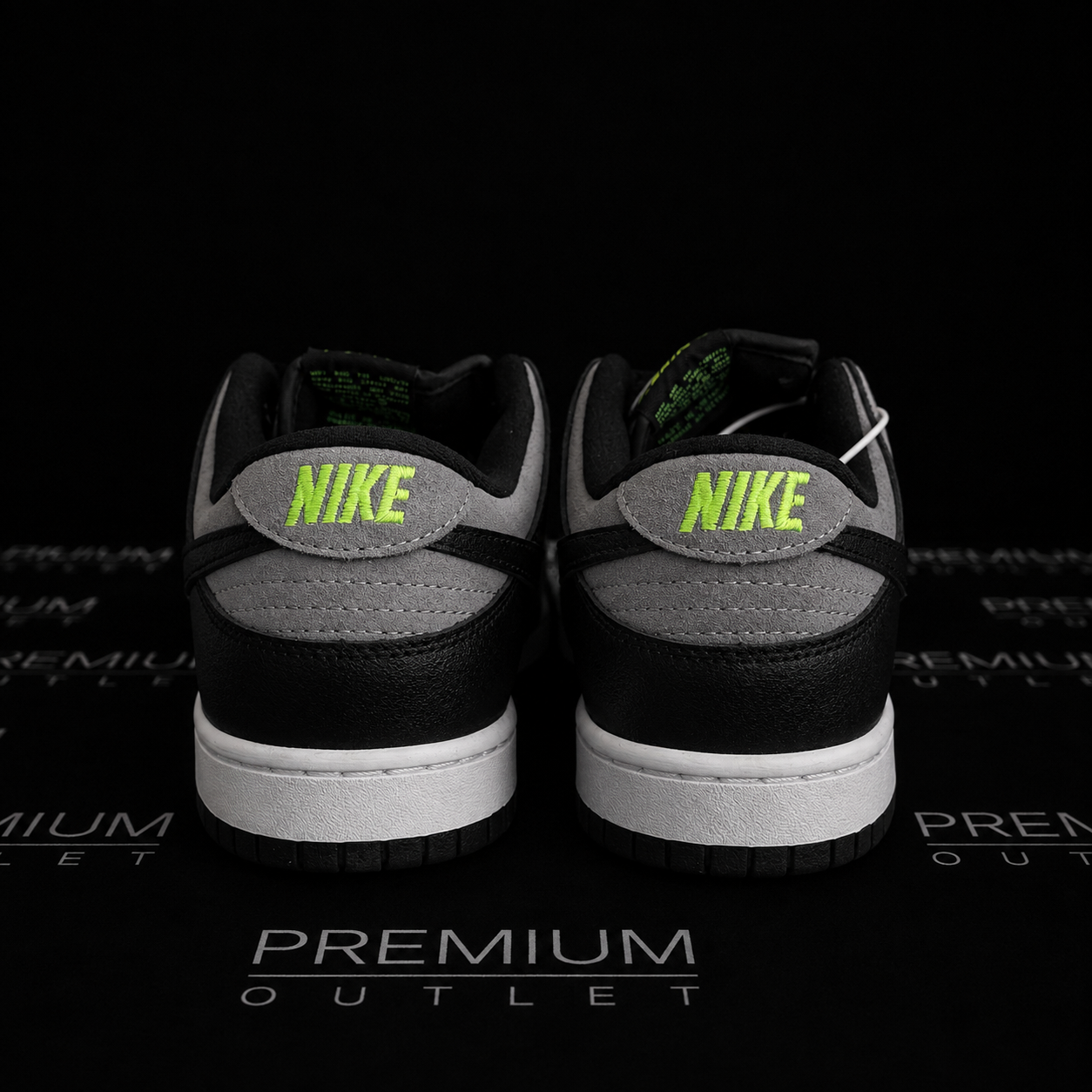 Nike Dunk Low "Black Cool Grey Volt Mini Swoosh"