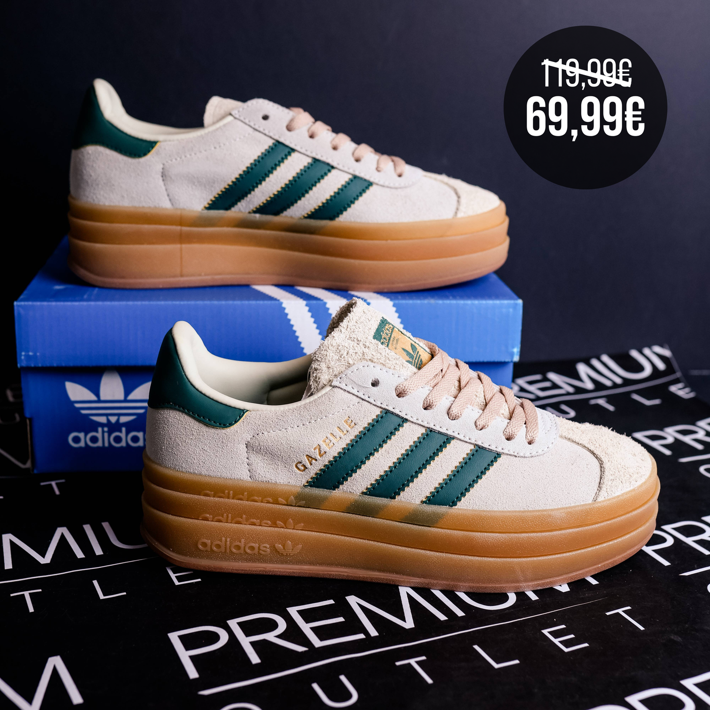 Adidas Gazelle Bold Cream Collegiate Green