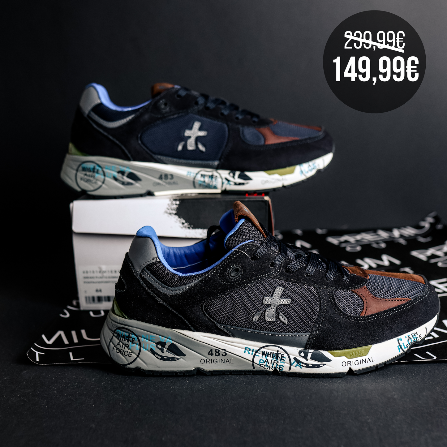 Premiata Mase 7868 Black White Brown