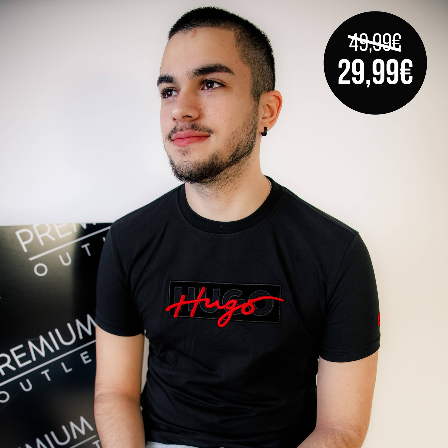 Hugo crna muška majica kratkih rukava