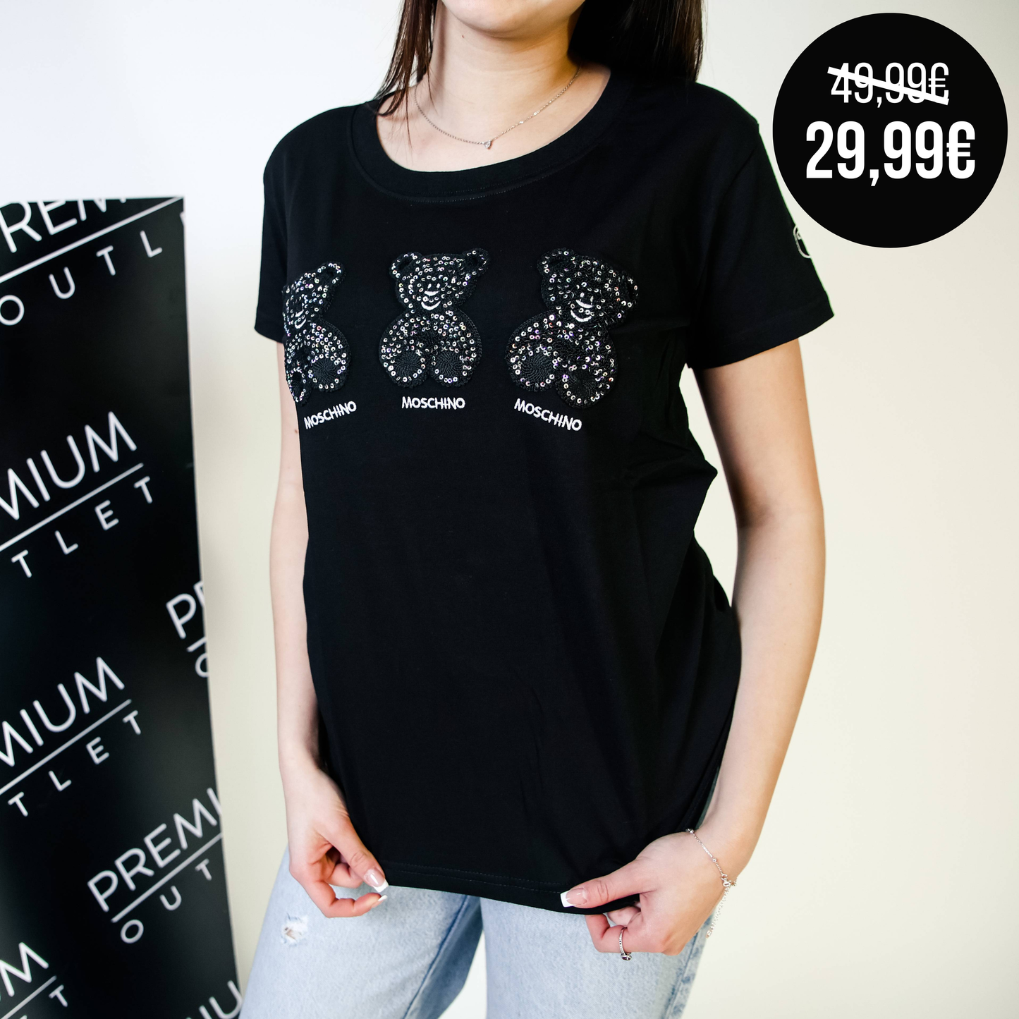 Moschino crna ženska kratka majica