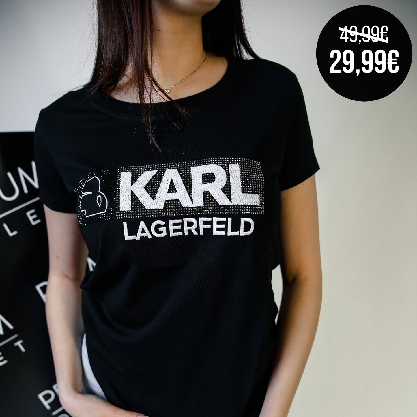 Karl Lagerfeld crna ženska kratka majica