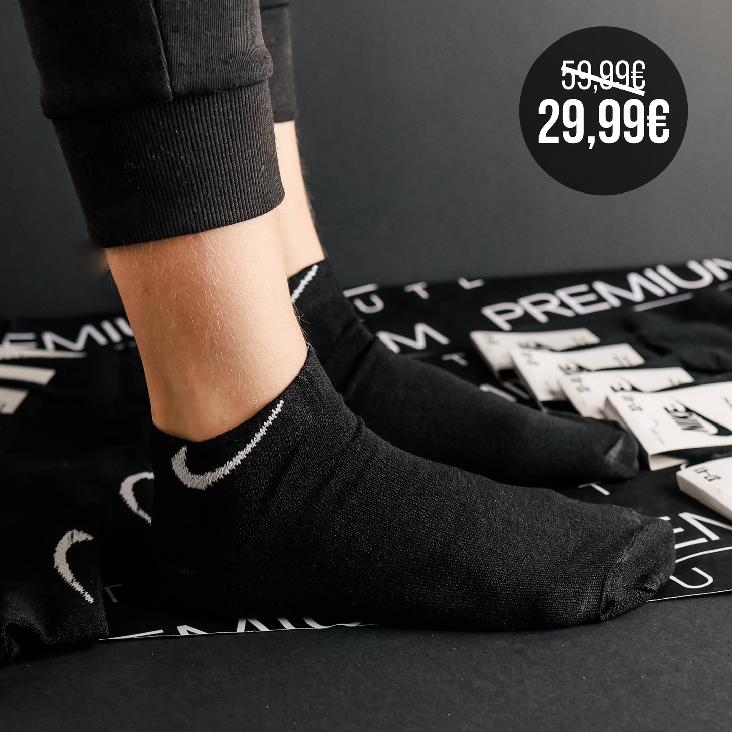 Nike crne stopalice - 12 pari